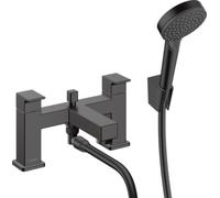 Hansgrohe Vernis Shape 2-Hole Rim-Mounted Bath Mixer With Diverter Valve, Matt Black