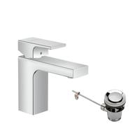 Single Hole Mixer Tap Hansgrohe Vernis Shape with metal pop-up waste set Chrome