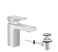 Single Hole Mixer Tap Hansgrohe Vernis Shape with pop-up waste set Chrome