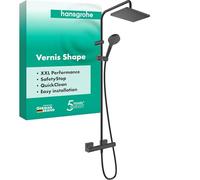 Vernis Shape Showerpipe 230 1jet with thermostat, Matt Black (26286670)