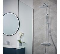 Hansgrohe Vernis Shape Thermostatic Mixer Shower Handset Head Eco Chrome Square