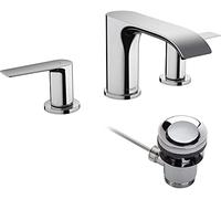 Freestanding 2 Handle Basin Tap Hansgrohe Vivenis with pop-up waste 200x115x181mm Chrome