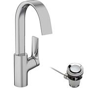 hansgrohe Vivenis Basin Mixer Tap 210 with swivel spout and pop-up waste set, chrome, 75030000