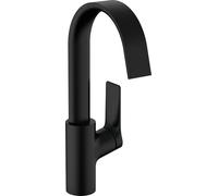 Tall Basin Tap Hansgrohe Vivenis with swivel spout and pop-up waste 168x45x300mm Black Mat