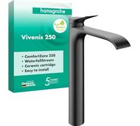 hansgrohe Vivenis Bathroom Sink Tap Without Waste, Brushed Black Chrome