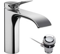 hansgrohe Vivenis - bathroom tap with pop-up waste set, bathroom sink tap with spout height 110 mm, basin mixe