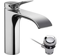 Single Hole Mixer Tap Hansgrohe Vivenis with pop-up waste set Chrome
