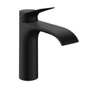 hansgrohe Vivenis - bathroom tap with pop-up waste set, energy-saving (CoolStart), bathroom sink tap with spout height 110 mm, basin mixer tap water-saving (EcoSmart), matt black, 75023670