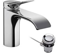 Waterfall Basin Tap Hansgrohe Vivenis with drain set Chrome