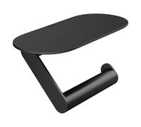 hansgrohe WallStoris Bathroom Toilet Roll Holder With Shelf Matt Black Modern