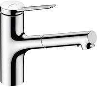 Hansgrohe Zesis M33 Single Lever Kitchen Mixer 150 Pull-Out Spray 2Jet Chrome 74800000