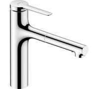 Hansgrohe Zesis M33 Single Lever Kitchen Mixer 160 Pull-Out Spray 2Jet Chrome 74801000
