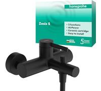 Wall Mounted Bath Shower Mixer Tap Hansgrohe Zesis S Black Mat 74420670