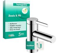 Single Hole Mixer Tap Hansgrohe Zesis S 70, CoolStart, Without waste-set Chrome 74711000