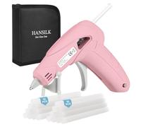 HANSILK Cordless Hot Glue Gun Mini Hot Glue Gun USB Rechargeable 2200mAh 90-Minute Working Time 20pcs Glue Sticks(7x100mm) for Handmade DIY/Crafting/Packaging/Repairs Pink