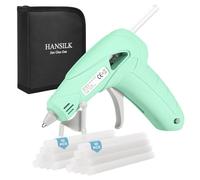 HANSILK Cordless Hot Glue Gun Mini Hot Glue Gun USB Rechargeable 2200mAh 90-Minute Working Time 20pcs Glue Sticks(7x100mm) for Handmade DIY/Crafting/Packaging/Repairs Green