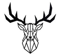Hansmeier Metal Deer Wall Decoration | Stag Head Antlers | Wall Sculpture Industrial 30 x 30 cm Black