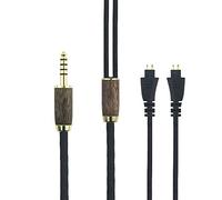 HansnBy 4.4mm Balanced Male 6N OCC Copper Silver Plated Cord 4.4mm Balanced Cable Compatible with Fostex TH-900 MKII, TH610, TH900 MK2 Premium Headphones Walnut Wood Shell