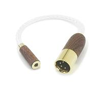 HansnBy 4-pin XLR Balanced Male to 4.4mm Balanced Female Headphone Audio Adapter Cable 8 Cores 6N OCC Copper Single Crystal Silver Plated Wire Walnut Wood Shell