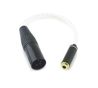 HansnBy 4-pin XLR Balanced Male to 4.4mm Balanced Female Headphone Audio Adapter Cable 8 Cores 6N OCC Copper Single Crystal Silver Plated Wire 4-pin XLR Male to 4.4mm Female