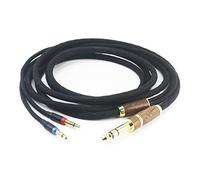 HansnBy 6N OCC Copper Silver Plated Upgrade Audio Cable Walnut Wood Shell Compatible with Denon AH-D600, AH-D7200, AH-D7100, AH-D9200, AH-D5200, Focal Elear Headphone & 6.3mm Adapter
