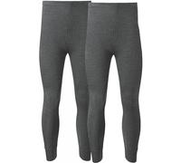 HANSON AND LANGFORD Mens Pyjamas - Pack of 2 Thermal Underwear Mens Long Johns for Men Warm Underwear Leggings Base Layer Thermals Cotton Trousers Body Warmer for Men Joggers Bottoms (L, Grey)