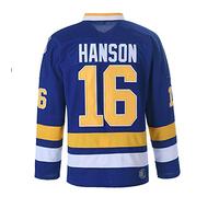 Hanson Brothers Charlestown Chiefs 16 Jack 17 Steve 18 Jeff Slap Shot Movie Ice Hockey Jersey - blue - XXL