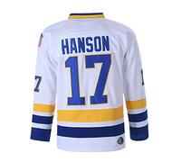 Hanson Brothers Charlestown Chiefs 16 Jack 17 Steve 18 Jeff Slap Shot Movie Ice Hockey Jersey - White - XXL