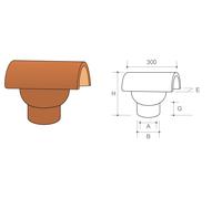 Hanson Redbank Hood Top Spigot No.30 190mm - Red
