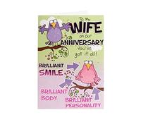 Hanson White Wife Anniversary Humour Greetings Card 9" x 5.75" Code 343819-1
