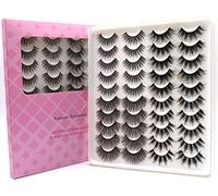 HANSPY False Eyelashes, Fluffy Crossed Faux Mink Eyelashes, 4 Styles, 20 Pairs, 6D Wispy, Natural, Thick Eyelashes, Multipack (ZC06)