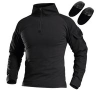 HANSTRONG GEAR H World EU Tactical Hunting Military Long Sleeve Shirt with Elbow Pads Black (M)
