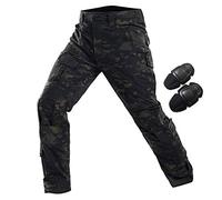 HANSTRONG GEAR Men‘s Military Army Tactical Airsoft Paintball Shooting Pants Combat Men Pants with Knee Pads MCBK (30W)