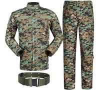 HANSTRONG GEAR Mens Military Tactical BDU Uniform Suit - Combat Hunting Shirt & Pants with Belt, Ripstop Scratch-Resistant Army Uniform for Airsoft, Paintball, Outdoor Activities (AOR2, S)