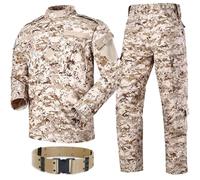 HANSTRONG GEAR Mens Military Tactical BDU Uniform Suit - Combat Hunting Shirt & Pants with Belt, Ripstop Scratch-Resistant Army Uniform for Airsoft, Paintball, Outdoor Activities (AOR1, XXL)