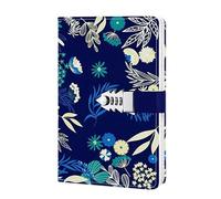 hansum A5 Password Notebook, Personal Diary with Lock, Lockable Journal for Girls Women(Blue Grass)