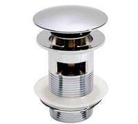 Hansvit Chrome Slotted Basin Sink Waste Modern Pop Up Click Clack Plug with Overflow