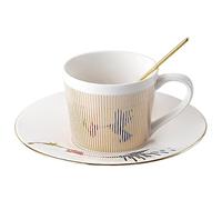Hansyelect Coffee Cup and Saucer Set 8.5oz Mirror Cup Creative Art Mirage Inverted Image Cup Luxury Porcelain Teacup Saucer for Coffee Milks Cappuccino Espresso Tea Cute Pretty Gifts (Dynamic)