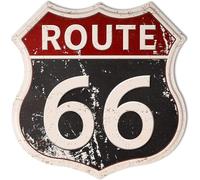 HANTAJANSS Route 66 Road Signs Vintage Room Decor Metal Sign Retro Road Sign Tin Decor Sign for Home, Room & Garage Wall Decoration 12× 12 Inches