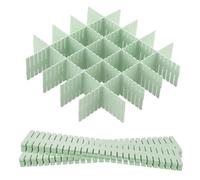 Hantoc Pack of 12 Drawer Dividers, Adjustable Drawer Dividers Organisers, Plastic DIY Drawer Organisers Separators for Underwear, Socks, Cosmetics, Bedroom, Office, 32.4 x 7 cm, Green