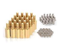 HanTof Raspberry Pi 3 Model B+ Standoffs Pack 24 Pieces/LoT M2.5 (11mm Body + 6mm Screw) Hex Brass Standoff Cylinder + Screw + Nut Kits for Raspberry pi 3 B Plus/3B/2B/B+/A+ Hat