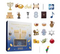 Hanukkah Calendar Countdown | 2D Flat Acrylic Pendant | 24 Days Decoration Embellishment Countdown Calendar - for Men Women Girls Youth Teens Wife Husband Daughter Family Friends