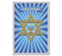 Hanukkah cards - Happy Hanukkah greeting - Celebrate Chanukah Jewish festival of lights - Modern & Traditional Wishes - Blank inside to write own message - Star of David design