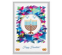 Hanukkah cards - Happy Hanukkah greeting - Celebrate Chanukah Jewish festival of lights - Modern & Traditional Wishes - Blank inside to write own message - Hanukiah Candle design