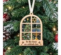 Hanukkah Christmas Ornament Jewish Holiday Hanging Decoration for Home Tree | Jewish Holiday Ornament With Festive Window Design, Ideal for Hanukkah Gifts, Christmas Decorations, Family And Home Displays