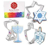 Hanukkah Cookie Cutters 3-Pc. Set Made in The USA by Ann Clark, Star of David, Dreidel and Menorah