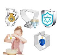 Hanukkah Cookie Mould Tools, Star Shield for Hanukkah Fun 5 Pieces, Chanukah Cookie Moulds, Multi-Purpose for Cupcakes, , Candy, Sandwiches, Bread Chocolate