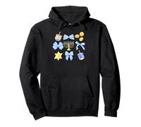 Hanukkah Coquet, Cute Chanukah Blue Bows, Dreidel Menorah Pullover Hoodie