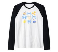Hanukkah Coquet, Cute Chanukah Blue Bows, Dreidel Menorah Raglan Baseball Tee