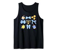 Hanukkah Coquet, Cute Chanukah Blue Bows, Dreidel Menorah Tank Top